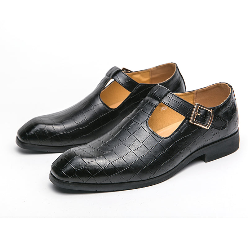 Bravini Leather Monk Shoes