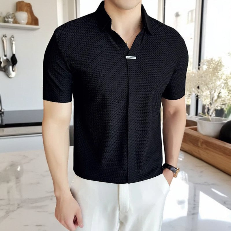 Solaro Waffle-Knit Polo
