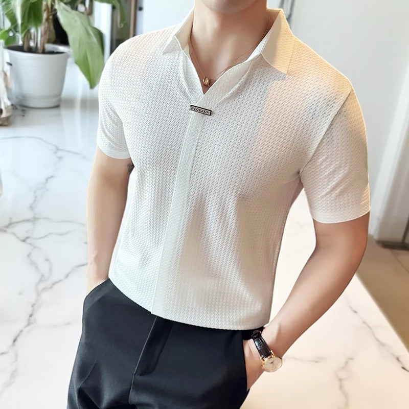 Solaro Waffle-Knit Polo