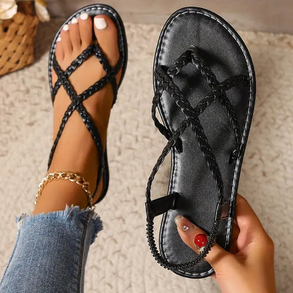 Lucera Braided Flat Sandals