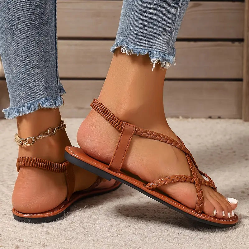 Lucera Braided Flat Sandals