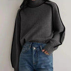 Sloane Contrast-Piped Turtleneck