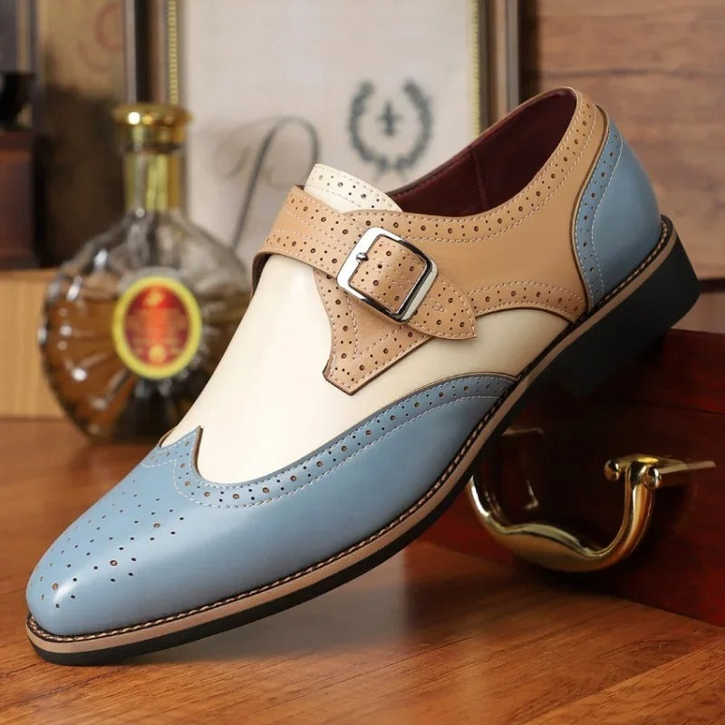 Marcellus Tri-Tone Monk Strap Shoes