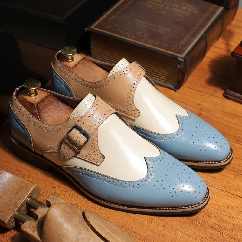Marcellus Tri-Tone Monk Strap Shoes