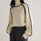 Sloane Contrast-Piped Turtleneck