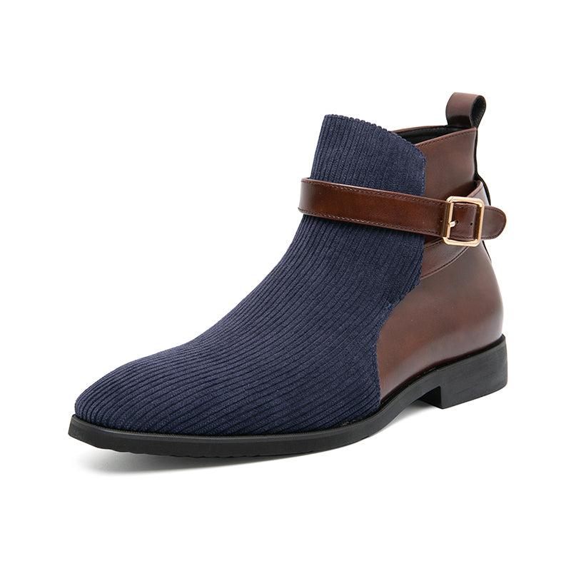 Lazio Leather Knit Boots