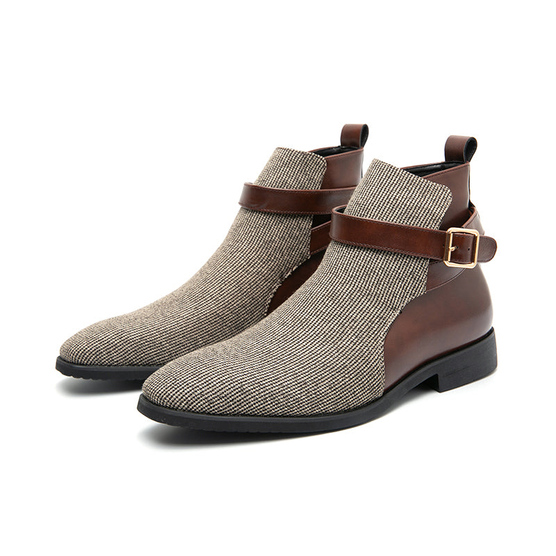 Lazio Leather Knit Boots