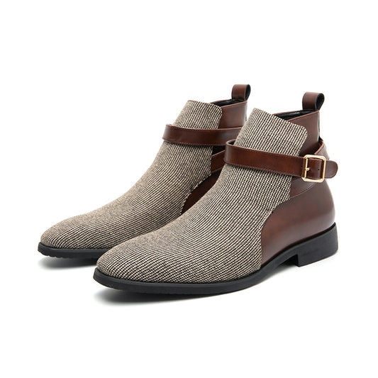 Lazio Leather Knit Boots