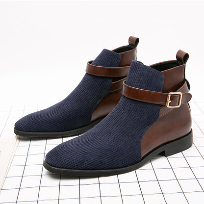 Lazio Leather Knit Boots