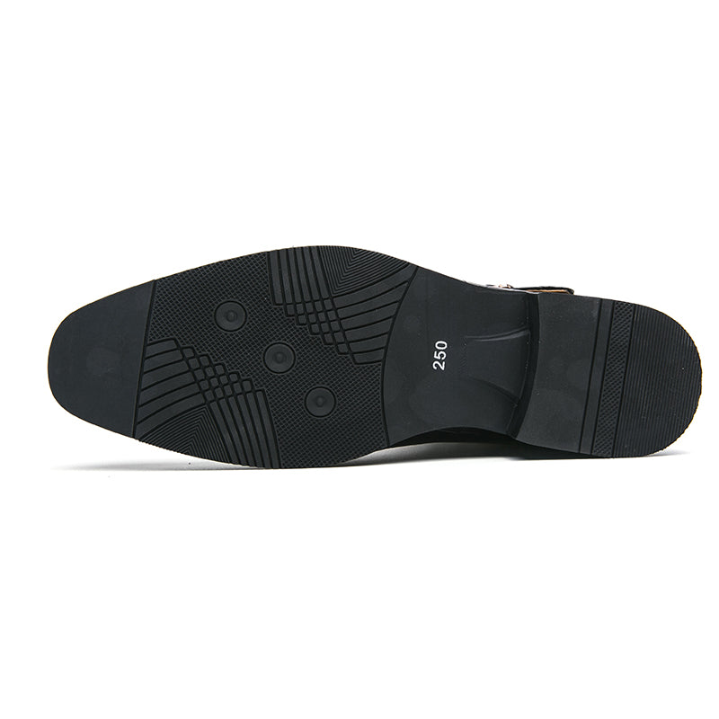 Bravini Leather Monk Shoes