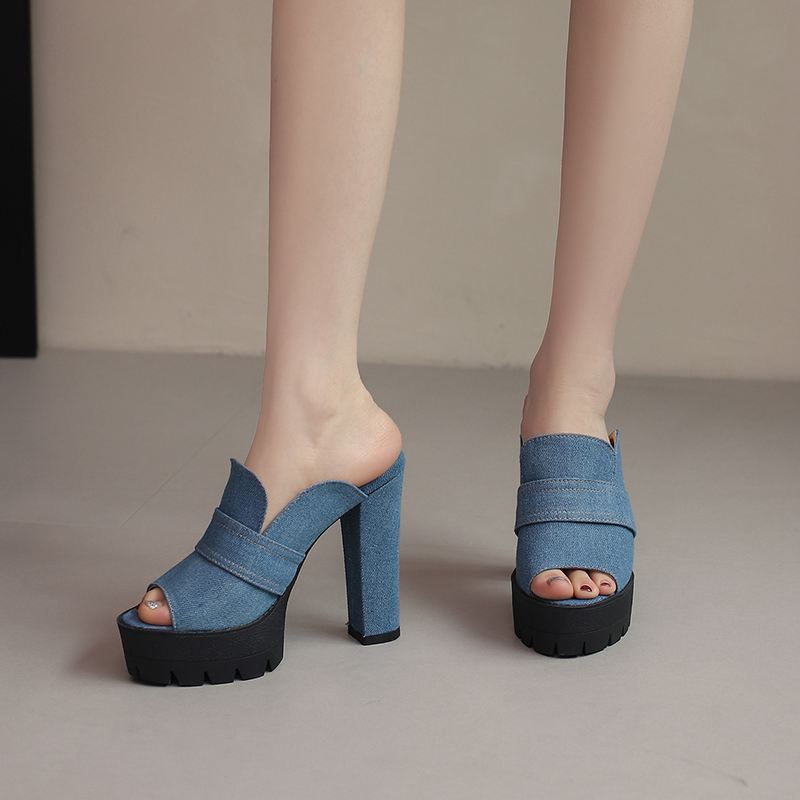 Rivana Denim Platform Heels