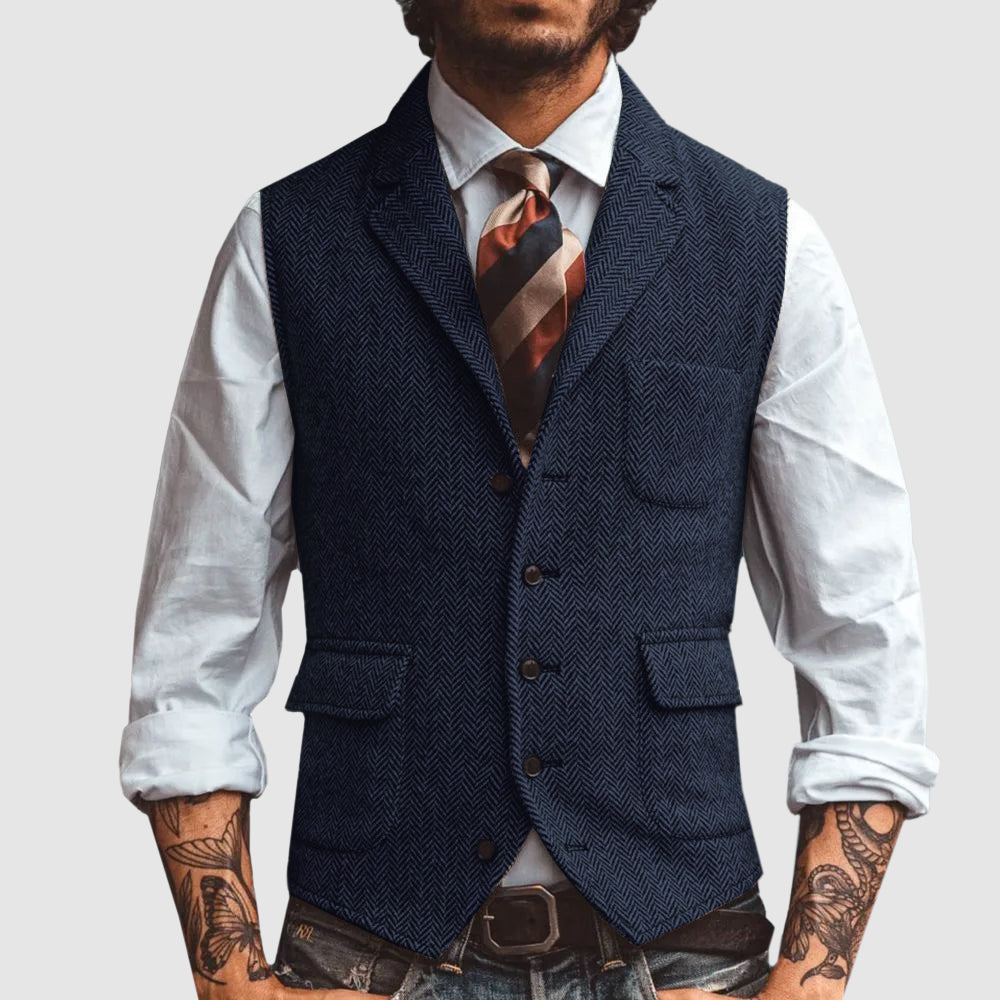 Classic Herringbone Formal Waistcoat
