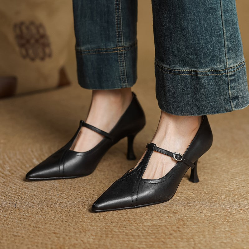 Marcelline Leather Slingback Heels