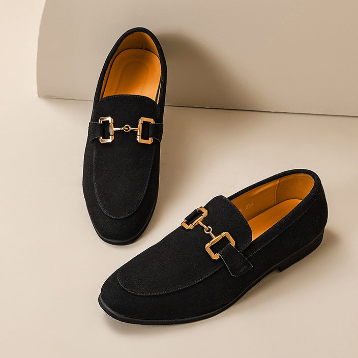 Vellaro Suede Gold-Bit Loafers
