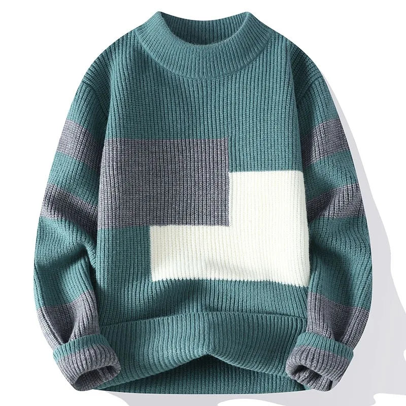 Varenzo Geometric Sweater