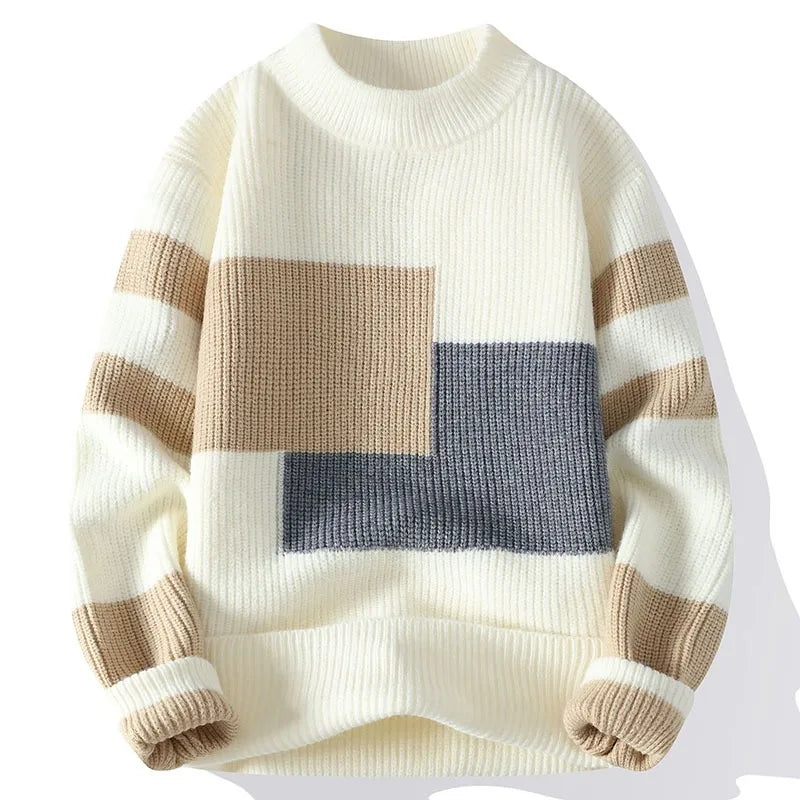 Varenzo Geometric Sweater