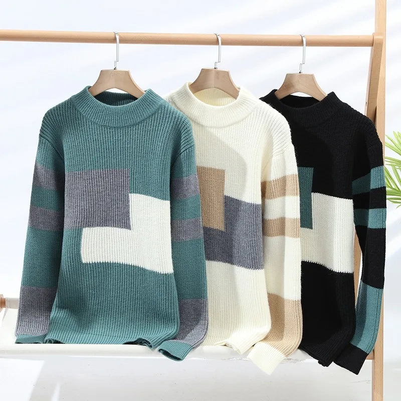 Varenzo Geometric Sweater