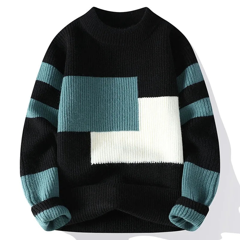 Varenzo Geometric Sweater