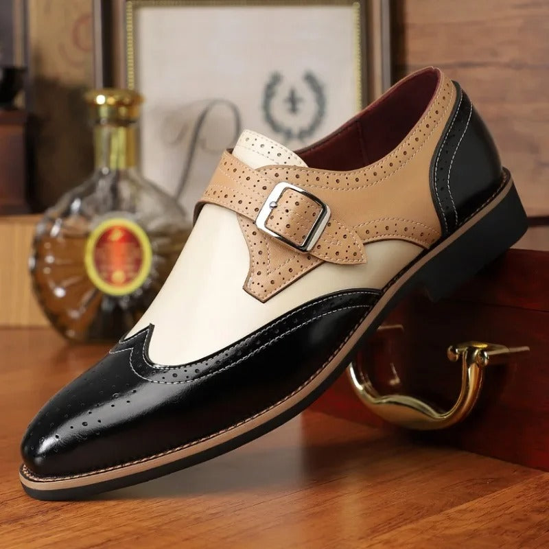 Marcellus Tri-Tone Monk Strap Shoes
