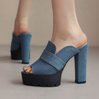Rivana Denim Platform Heels