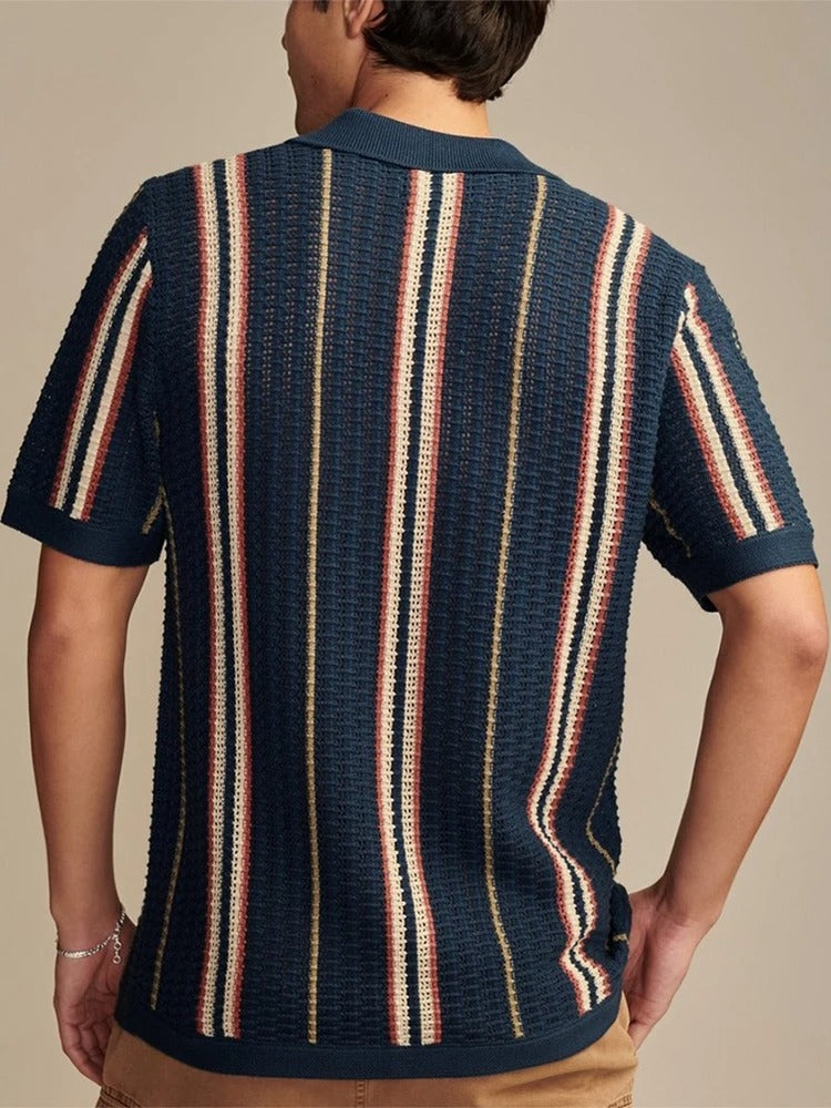 Porto Striped Knit Polo